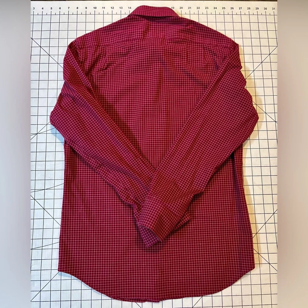J. Crew Men’s Size Medium (15-15.5) Red Thompson Flex‎ Wrinkle Free Dress Shirt